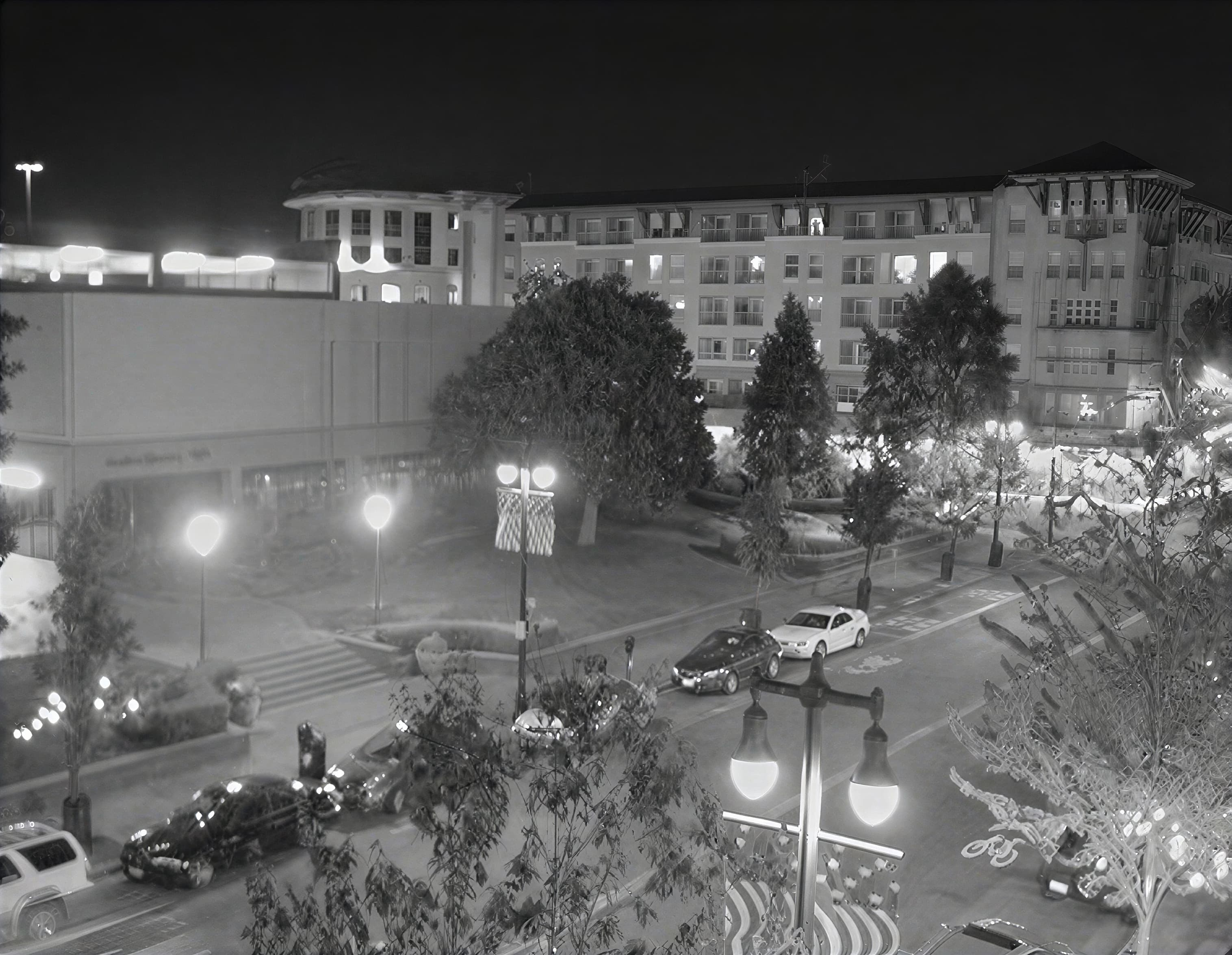 View from the Help Each Other office rooftop toward Shane's apartment across the street in San Rafael, California.